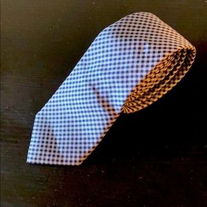 Lanvin blue silk checkered tie